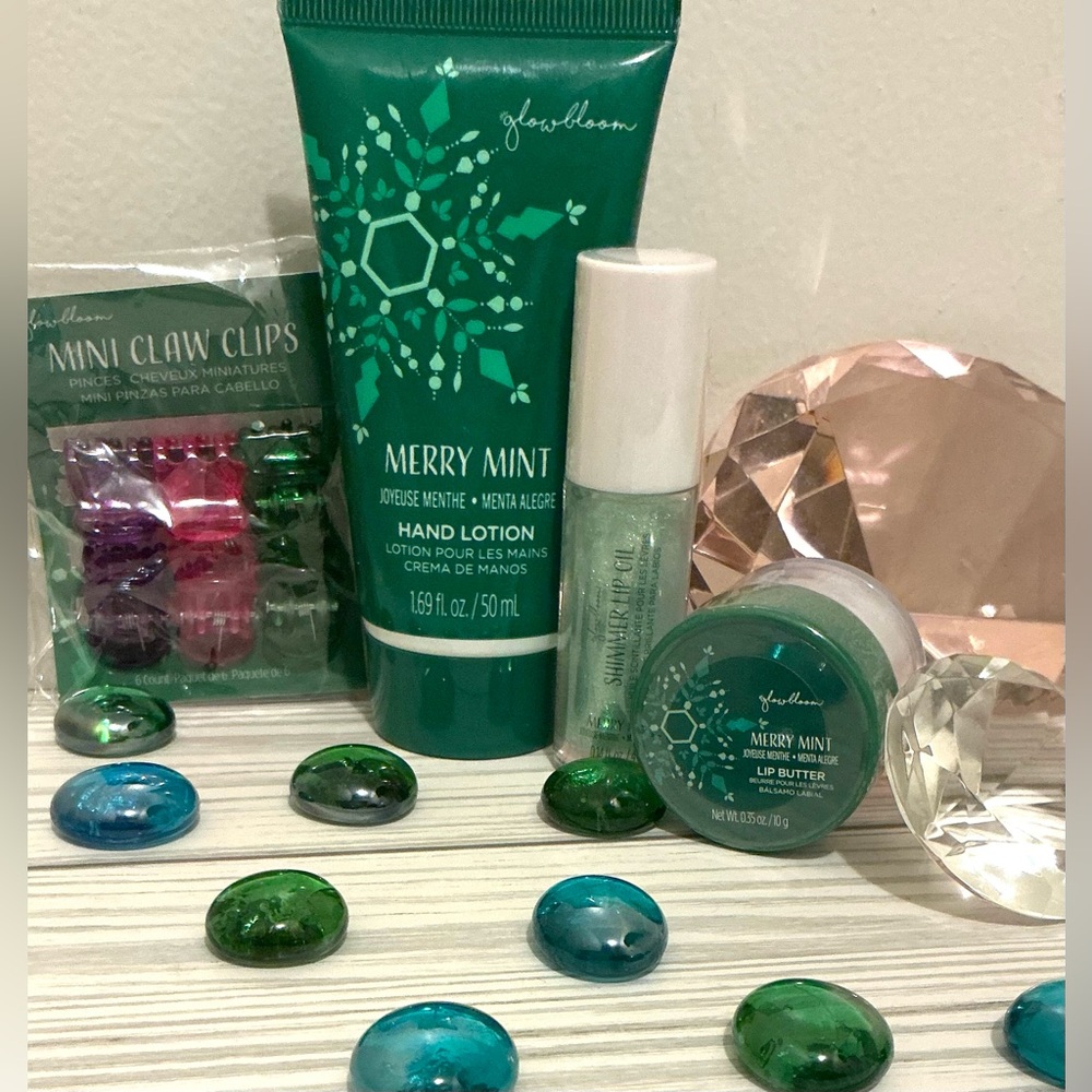 COPY - Glow Bloom Merry Mint Lip Bundle & Hand Lotion Set